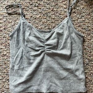 American Eagle Outfitters Gray Ruched Camisole Top